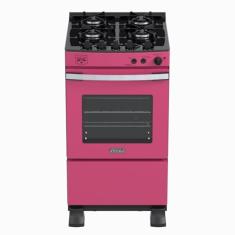 Fogao 4 Bocas Venax Gaudi Vetro Vitreo Pink Gas GLP 220 V