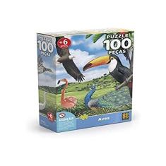 Quebra-Cabeca Cartonado Aves 100 Pecas - GROW