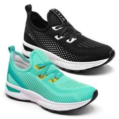 Kit 2 Pares Tênis Feminino Casual Vili Academia Caminhada-Feminino