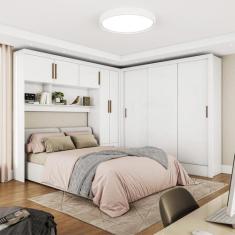 Guarda-Roupa Casal Modulado 5 Portas Santiago 3 Portas 5 Gavetas Branc
