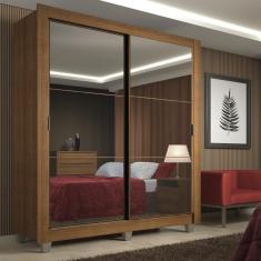 Guarda-Roupa Solteiro Madesa Denver 2 Portas de Correr de Espelho com Pés