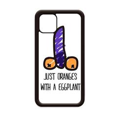 Just Oranges with Eggplant Desenho Funny para iPhone 12 Pro Max Capa para Apple Mini Mobile Case