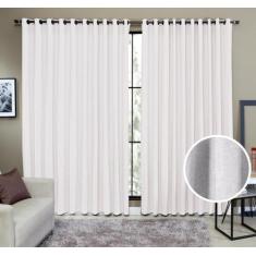 Cortina Tecido Rustico 4,00M x 2,40M Semi Blackout Branco - Ibitinga D