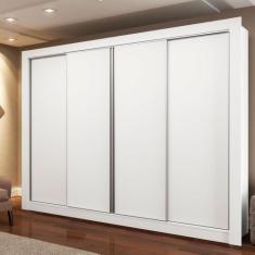 Guarda Roupa Casal Montana Branco 4 Portas de Correr Madesa