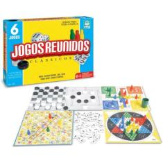 Jogo de Tabuleiro Super Jogos Reunidos 6EM1 - Brinquedos NIG