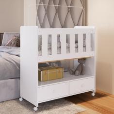 Mini Berço Moises Sem Colchao 2 Gavetas BY510 Branco Comm