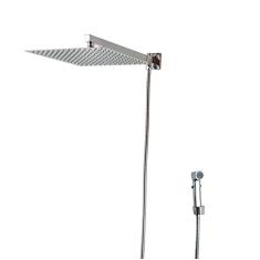 Ducha Chuveiro Inox 304 30x30 Cm Com Desviador E Ducha De Mão