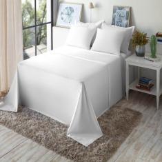 Jogo de Cama Queen Algodão 180 Fios 4 Pçs Liso Moderno - Fiori, Branco