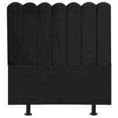 Cabeceira Nuvem Cama Box Solteiro 90 cm Alanis Suede Preto - Black Hou
