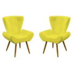 Kit 2 Poltronas Polaris Sued Amarelo Aradecor