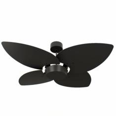 Ventilador de Teto Natuvent Dahlia No Light 4 Pás Madeira Preto, 110V