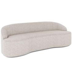 Sofá 3 Lugares Curvo Sala de Estar Living Lótus D02 Linho Cru 210 cm D