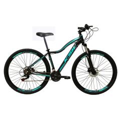 Bicicleta Feminina Aro 29 Ksw Mwza Alumínio 24v Câmbios Shimano Garfo Suspensão - Preto/Azul