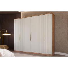 Guarda Roupa Casal 6 Portas e 6 Gavetas La Belle Cinamomo/Off White - Panan