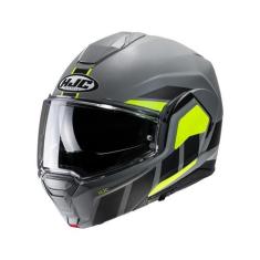 Capacete Hjc I100 180 Beis Cinza Preto E Verde  58 F016