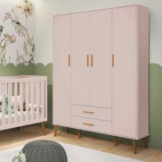 Guarda Roupa Infantil 4 Portas 2 Gavetas Isis Móveis Reller