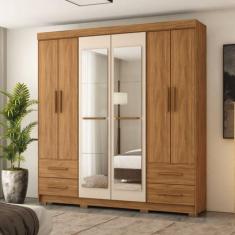 Guarda-roupa Vitorino 6 Portas e 4 Gavetas com Espelhos - Marafon Móve