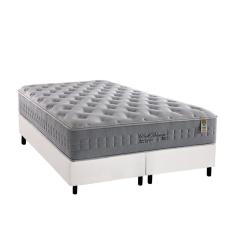 Cama Box King: Colchão Molas Anjos MasterPocket Ensacadas Soft Dream + Base crc Courano Branco(193x203)