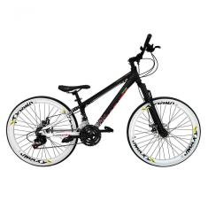 Bicicleta Aro 26 Vikingx Tuff X44 Preto-branco 21v Alumínio Freio A Disco Aros Vmaxx Brancos