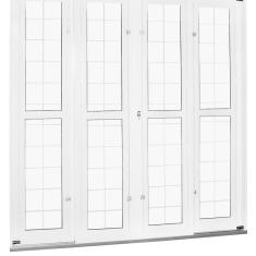 Porta de Correr de Aço 215x200cm Pantografica Grade Quadrada Ideal Crv Esquadrias Branco
