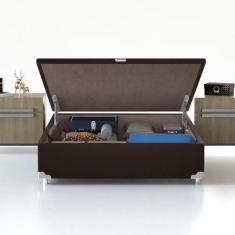 Base Box Para Colchão De Casal Universal Com Baú Probel Café
