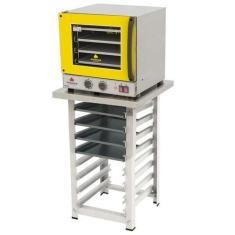 Kit - Forno Turbo Elétrico Fast Oven PRP-004 220V Amarelo + Bancada ME