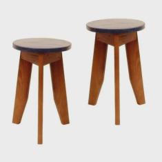 Conjunto 2 Banquetas Colorido Suze Azul Del Rey