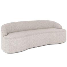 Sofá 3 Lugares Curvo Sala de Estar Living Lótus D02 Linho Cru 180 cm D-461 - Lyam Decor