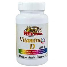 Kit com 3 Vitamina D 2000UI 60 Cápsulas 500mg - Rei Terra, Sem Sabor