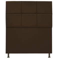 Cabeceira Estofada Damares 90cm Solteiro Botonê Suede Marrom