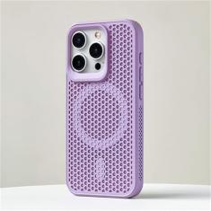 Capa magnética de malha de dissipação de calor para iPhone 15Pro Max 14 13 12 Pro Max Capa de carregamento sem fio respirável com resfriamento, T8, para iPhone 14Pro Max