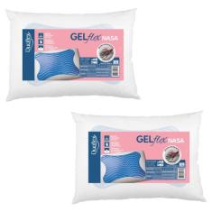 Kit 2 Travesseiros Gelflex NASA P/ Dormir de Lado e Costas - Duoflex G
