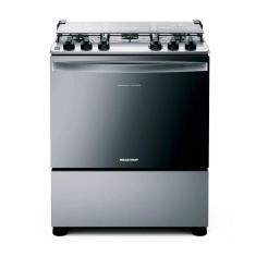 Fogão Brastemp 5 Bocas Com Botões Removíveis E Exclusivo Aro Protetor Inox BFS5NCR Bivolt