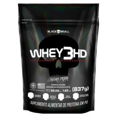 Whey 3HD 837gr refil - Black Skull - Morango