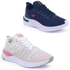 Tênis Feminino Fitness Esportivo Caminhada Academia Kit 2