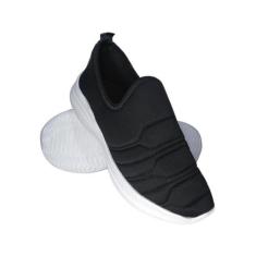 Tênis Meia Calce Fácil Adulto Casual Confortável - VIA VEREZZE, Preto 