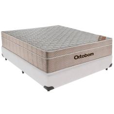 Cama Box Branco E Colchão Airtech Molas Ensacadas Casal Ortobom