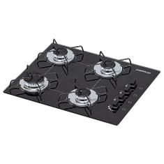 Cooktop 4 bocas Chamalux ultra chama preto Bivolt trempe aramada