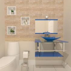 Gabinete De Vidro 70Cm Iq Inox Cuba Retangular - ul - Cubas E Gabinete