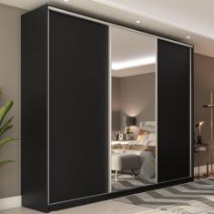 Guarda Roupa Casal 3 Portas em BP com 1 Espelho e Belluno - RR Móveis