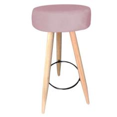 Kit 09 Banqueta Alta Flora Pés Palito em Madeira Branco  Bar Bistrô Co