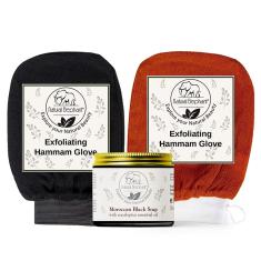 Sabonete Natural Elephant Moroccan Black 200g com luva de banho turco