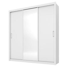 Guarda Roupa Casal Residence 3 Portas Branco com Espelho - Demóbile, B