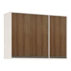 Armário Aéreo De Cozinha 120cm 3 Portas 5 Prateleiras Linea