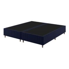 Base Box King 25cm x 2,03m x 1,93m Treviso Matelado Rustico azul