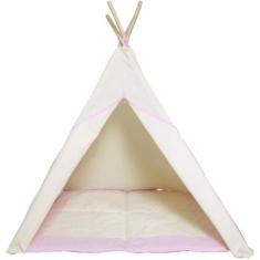 Barraca Toca Infantil+Tapete Acolchoado Rosa 135X110X110Cm - Atelie Lu