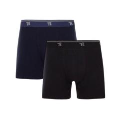 Kit 2 Cuecas Trifil Boxer Elastico Resistente Confortável, M, Preto, M