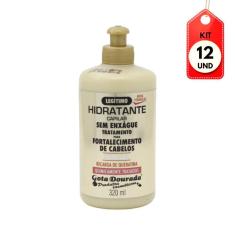 Kit C/12 Gota Dourada Quimicamente Tratados Creme p/ Pentear 320g