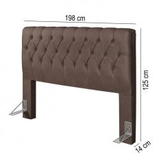 Cabeceira King Estofada 198cm Grécia Carmolar Chocolate