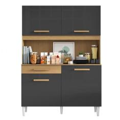 Armário De Cozinha Compacta Marina Atacama / Grafite - ARAMOVEIS